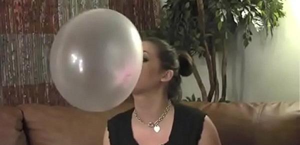  topless bubble gum blowing